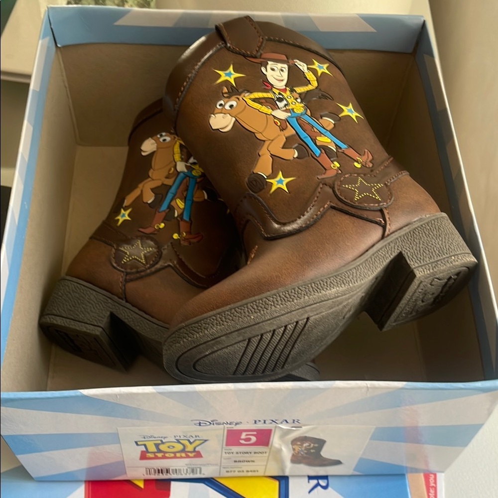 Disney Pixar Brown Kids Boots with Toy Story Design